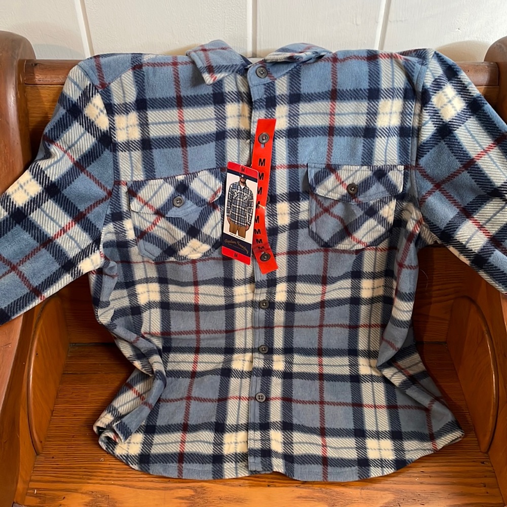 Mens medium fleece plaid shirt